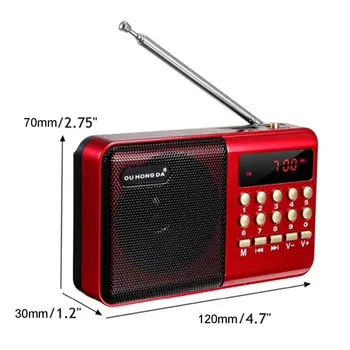 Mini Prenosni Radio Ročni Digitalni FM, USB TF MP3 Predvajalnik Zvočnika za ponovno Polnjenje Teleskopsko Anteno na Prostem k11