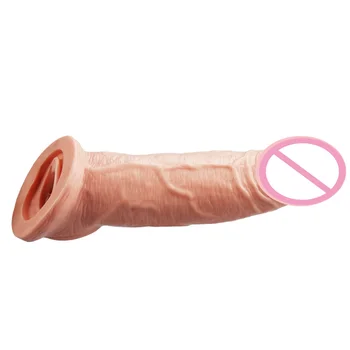 21 cm Širitev Penis Extender Rokav Reuseable Kondom Zamudo Izliv Spolnih Igrač Za Moške Intimno Blaga Seks, seks igrače