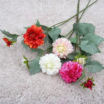 NOVO Dahlia veje ponaredek listi svile umetnega cvetja za dom poroka okraski flores artificiales pink soba dekor