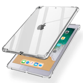 Za Novi iPad 7 8 10.2 9.7 2018 2020 5 6 Zraka Za 10,9 2 3 4 Primeru TPU Silikon Prozoren Pokrov Za iPad Pro 10.5 