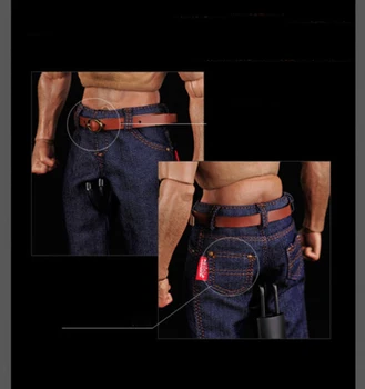Moški Lothes Kavbojke 1/6 Obsega Klasičnih Traper Jeans Hlače Model Primerna Oprema 12