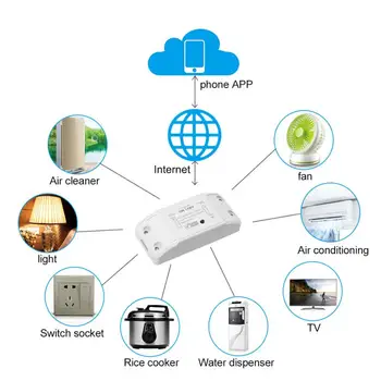 1/3/5pcs WiFi Smart Stikalo Modul 10A/2200W Pametnega Doma Za Alexa googlova Domača stran APLIKACIJE Oddaljeno upravljanje Smart WiFi Breaker