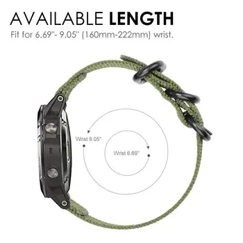 22 mm Premium Nato Najlon Trak Watch Band za Garmin Fenix 5 / Nagon / Forerunner 935 945 Pristop S60 S62 D2