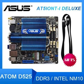ASUS AT5IONT-I DELUXE Desktop Motherboard Intel NM10 ATOM D525 DDR3 4 GB 1XPCI-E X1USB2.0 SATA II Mini-ITX Uporablja Mainboard