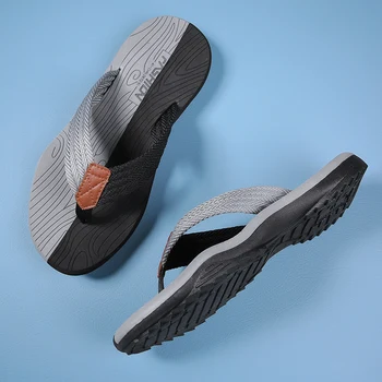 Moški Copat Sandali Poletje 2021 Doma Copate Lesa Zrn Flip-flops Ravno Čevlji Non-slip Ravno Plaži Flip-flops Moških Chaussures