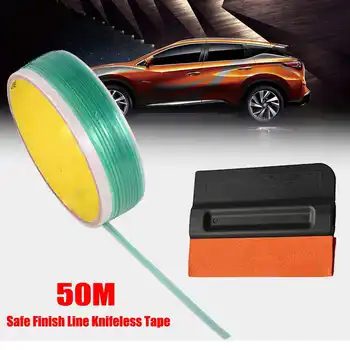 50M Varno ciljno Črto Knifeless Trak & Squeegee za Avto Nalepke Vinyl Zavijanje Film Rezanje 164 metrov DIY Auto Styling Trim Orodje