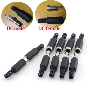 5/10pcs DC ženski moški Konektorji Vtič 5,5 mm x 2.1 mm Moški Ženski Vtičnica Socket Adapter Električne Žice sponke Za DIY