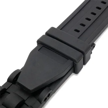26 mm Silikonske Gume Watchband Black Luxury moška Manšeta Watch Zapestnica Zamenjava Pasu Ne Sponke Za/Invicta/Pro/Potapljač