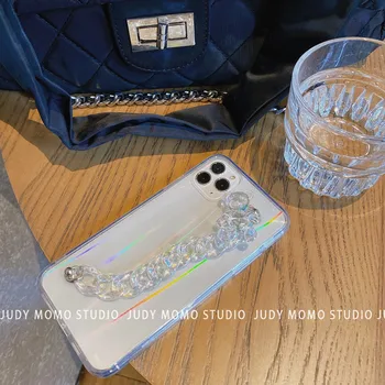 Luksuzni Fashion Medved Beadingd Strani Verige Mehko Ohišje Za iPhone 7 8 12 Mini XS X XR 6S Primeru Za iPhone 11 XR SE 2020 6 7Plus 12 Pro