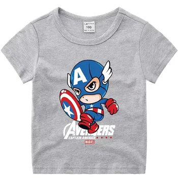 Disney Stripov Marvel Maščevalec Natisni T-shirt otroških Oblačil Superheroj Captain America T Shirt Poletje Novo Dekle, Fant Tees Vrhovi