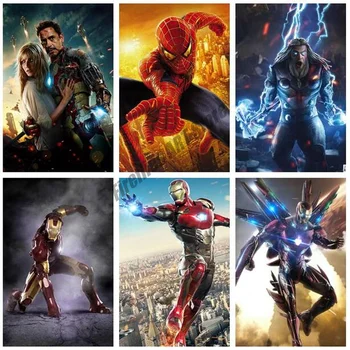 Wall Art Platno Slikarstvo Marvel Captain America Spider-Man Plakate in grafike Doma Dekoracijo Slike za Dnevna Soba Dekor
