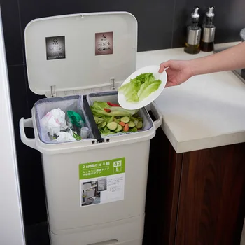 Nordijska Velik Smetnjak Za Recikliranje Smeti Plastično Pravokotnik Sodobne Smeti v Kuhinji Shranjevanje Cocina Smeti Sortiranje BD50WB
