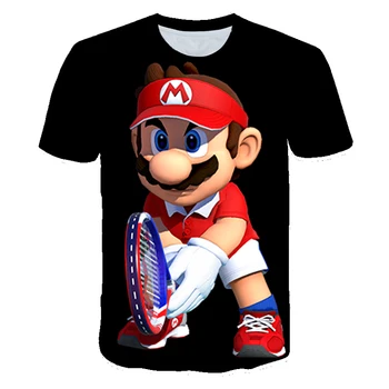 Otroci 3D Tisk Mario Trendy Tshirts Rokav Kul Obleke, Fantje Dekleta Poletje Tees Vrh Oblačila Otroci Oblačila