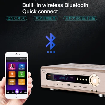 1200W 5.1 High-power Ojačevalnik UX70 HD Bluetooth Domači Kino Audio brez Izgub Vročina Hifi Subwoofer Ojačevalnik Vlaken Koaksialni