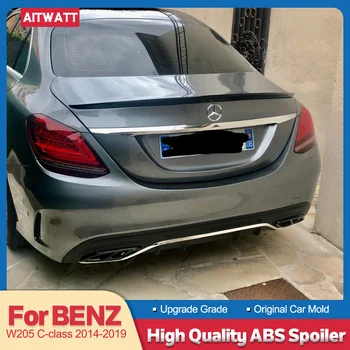 Za Mercedes Benz C-razred W205 Black Spojler-2019 Avto Dekoracijo ABS Plastika Barva Barvanje Barva Zadaj Prtljažnik Strešni Spojler