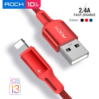 ROCK USB Kabel za iPhone 11 Max Pro Xs X 8 Plus Kabel 2.4 Hitro Kabel za Polnjenje za iPhone 7 6 SE Polnilnik, Kabel USB Podatkov Line