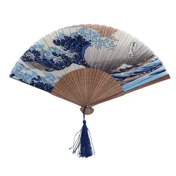 Svila Strani Fan MountFuji Gunma Valovi Japonski Zložljiva Fan Žep Fan Darilo, Poročni Dodatki, Okraski Dogodek Material