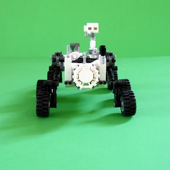MOC Vesoljske Postaje Raketa Lunar Rover Shuttle Ladjo Model Mars, ki Plujejo pod Vozilo gradniki Igrače DIY Opeke Otroke Darila