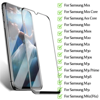 9D Polno Kritje Zaščitna Kaljeno Steklo Za Samsung Galaxy M21 M51 M31S M62 M20 M40 M10S M30S M01 Jedro Prime Screen Protector