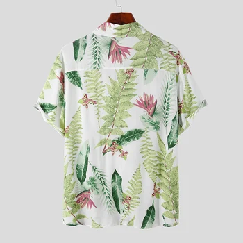 2021 Moških Hawaiian Shirt Tiskanje River Kratek Rokav Gumb Priložnostne Vrhovi Poletne Ulične Počitnice Camisa Masculina INCERUN 3XL 7