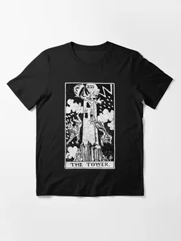 Stolp Tarot Kartice Večjih Arcana vedeževanje okultno Vroče Prodaje Klovn Majica s kratkimi rokavi Moški/ženske Natisnjeni Teror Modni T-majice