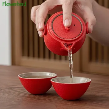 Keramike, Porcelana Potovanja Kung Fu Čaj Nastavite Teaware Piščancev Jajce Preprosto Čaj Izdelavo Ene Pot in Dve Skodelici Čaja Pot in Pokal Set