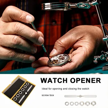 7pcs Watch Primeru, Odpirač s Izvijač Umre Ure Hrbtni Pokrovček Odstranjevalec Komplet za Rolex Watch Popravilo Kit Watchmaker Orodja