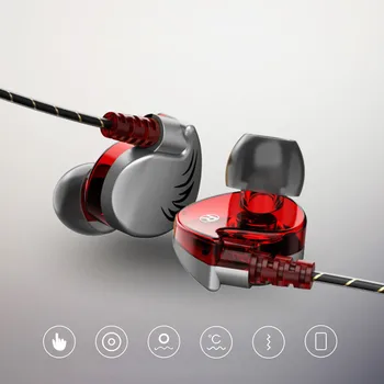 2018 Nove Visoke Kakovosti Hi-Fi Slušalke Qkz Ck7 V Uho Slušalke Stereo Dirka Šport Slušalke Univerzalno Vožnje Glasbe Darilo Klepet