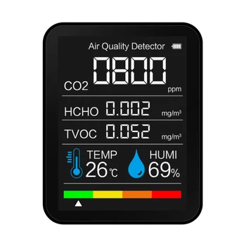 5 V 1 CO2 Digitalni Merilnik Temperature in Vlažnosti Tipalo Tester Kakovost Zraka Monitor Ogljikovega Dioksida TVOC Formaldehida HCHO Detektor