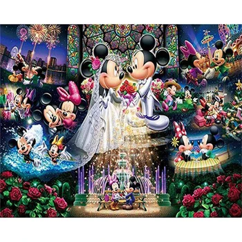Disney Diamond Slikarstvo Mickey Mouse Poroko Poln Krog Vezenje Sliko Z Nosorogovo Set Home Dekoracijo Darilo