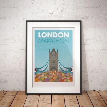 HD Tiskanja Slikarstvo London Maraton Doma Dekor Platno Znane Stavbe, Plakat, Modularno Slike Moderna Dnevna Soba Frame Wall Art