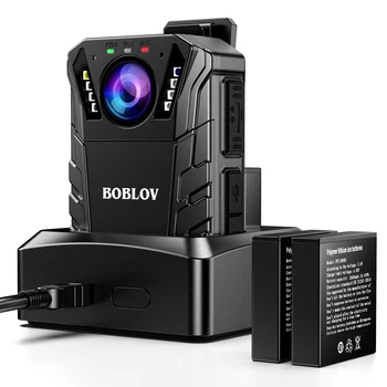 BOBLOV KJ09 Mini Telo Fotoaparata 64GB FHD 1296P Bodycam Policija Majhne Prenosne Night Vision IP66 Nepremočljiva Dve Bateriji Mini Kamera