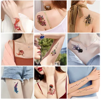 30 Listov Začasne Tetovaže, Nalepke,Multi-Barvne Mešani Slog Body Art Začasne Tetovaže za Ženske, Dekleta, Otroci Tatoo Določa
