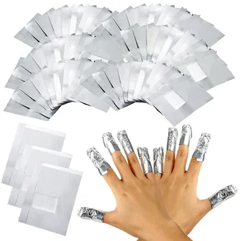 100 kozarcev/50Pcs Aluminijaste Folije Odstranjevalec Obloge z Acetonom Nail Art Soak Off Akrilni Gel za Nohte, Odstranitev