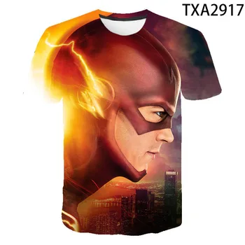 Kul 3D majica s kratkimi rokavi Moški Ženske Otroci Flash DC Anime Natisni T-shirt Poletje Priložnostne Kratek Rokav Fant Dekle Otroci Super Junak Vrhovi Tee