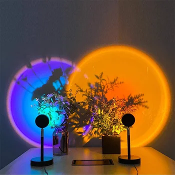 NOVI Daljinski upravljalnik RGB Sunset Projekcija Lučka Mavrica Vzdušje Led Luč Za Dom Spalnica Trgovina Ozadju Dekoracijo Sten