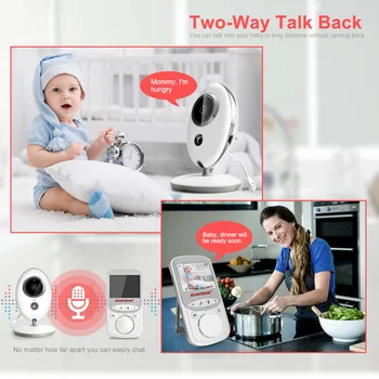 Brezžični LCD Audio Video, Baby Monitor VB605 Radio Varuška Glasbe IR Interkom 24h Prenosne Kamere Baby Walkie Talkie Varuška
