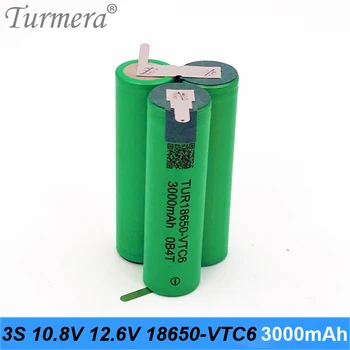 Turmera 3S 12,6 V 4S, in sicer za 16,8 V 5S 21V 6S 25V VTC6 Baterije TUR18650VTC6 Baterijo 3000mah 30A za 18V Izvijač Baterije Prilagajanje