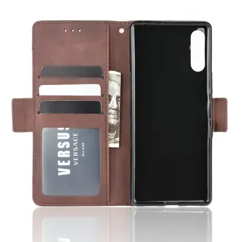 Za Sony Xperia L4 Primeru Multi-Card Slot Magnetni Flip Usnjena torbica za Sony Xpeira L4 10 II 1 II Denarnico, Telefon Kritje Vrečko