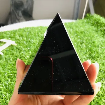 Naravni Reiki Energije Črni Obsidian Piramida Kristalno Zaščitno Zdravljenje za Dom, pisarne Dekoracijo