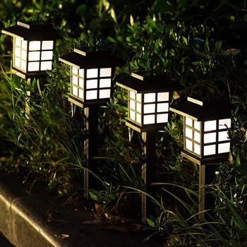 Na prostem Sončne Energije Svetilka LED Vrt Dekoracijo Tleh Položen Zunanjost Travnik Pot Luces Focos Solares Retro Jardin Počitnice
