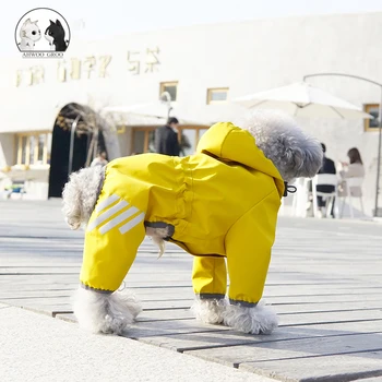Odsevni Ljubljenčka Psa Nepremočljiv Dežni Plašč Pet Oblačila Moda Prugasta Jumpsuit Na Prostem Psa Jakno Plašč Vodoodporna Oblačila Za Hišne Živali