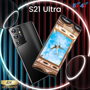 S21Ultra Poceni Pametni 6.1-inchs HD zaslon, 6 G+128G 5000 mAh baterijo, LTE 3G + 4G 24MP ultra-clear Kamera Android Mobilephone