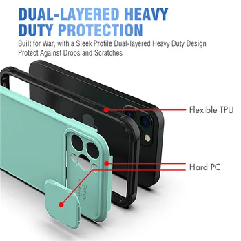 Novi Originalni Dva v eno Flip Case Za iPhone 11 12 Pro XS Max 7 8 Plus X XR SE 2020 Navaden Trdi PC Camera Varstvo Zadnji Pokrovček