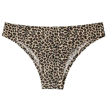 Modne Hlačke Žensk Seksi spodnje Hlačke Brezšivne spodnje Perilo Leopard Za Dekle Bikini Bombaž Mednožje Pregleden Spodnje Perilo