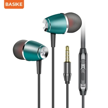 BASIKE Bas Žične Slušalke 3.5 mm Šport in-ear Slušalke z Mikrofonom Hi-fi Slušalke Slušalke za iPhone Xiaomi Huawei Samsung