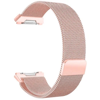 2 Kos za Fitbit Ionske Razredi Velike Zamenjava Magnetne Zanke Trak iz Nerjavnega Jekla zapestnico, Rose Gold & Silver