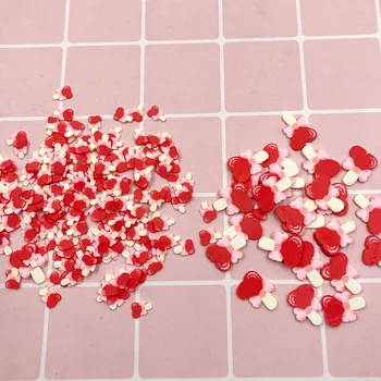 100 g Mini Srce Ljubezni Lollipop Rezine Polimer Vroče Gline Potresemo za DIY Nail Art Telefon Okraski Accessoires5/10 mm, Vroče Prodaje