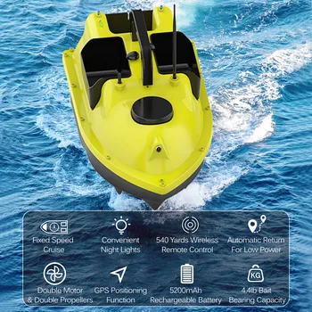 Brezžični Nadzor GPS Ribolov Vabe Čoln s 3 Vabe Posode za 4,4 lb Nosilna Zmogljivost Samodejnega Vabe Čoln 400-500M Oddaljeno Obseg