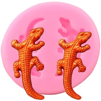 Kuščar Silikonsko Plesni Gecko Močerad Cupcake Pokrivalo Fondat Torta Dekoraterstvo Orodja Smolo Gline, Sladkarije, Čokolada Gumpaste Kalupi